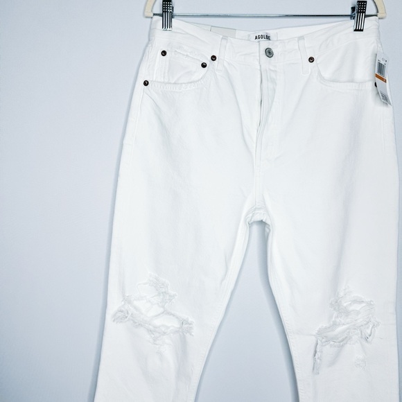 Agolde - White Riley High Rise Jeans - Picture 2 of 3